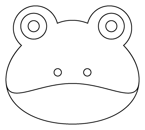 Frog Face Emoji Coloring Page